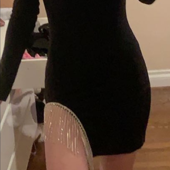 M Adika black fitted dress with diamonds - Picture 6 of 6